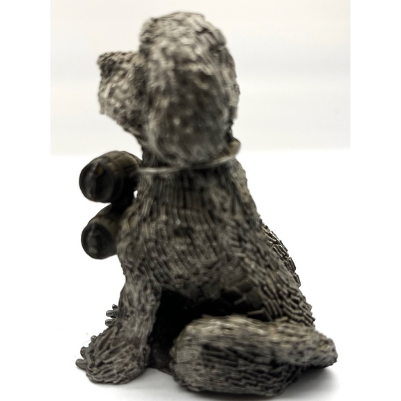 Pewter St Bernard Dog Figurine Collectible Hudson Honeywell Rescue Snow Silver - Picture 4 of 6